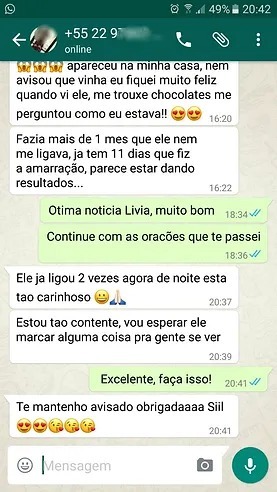 Conversa real no WhatsApp com a Astróloga Silvana sobre retorno do amor